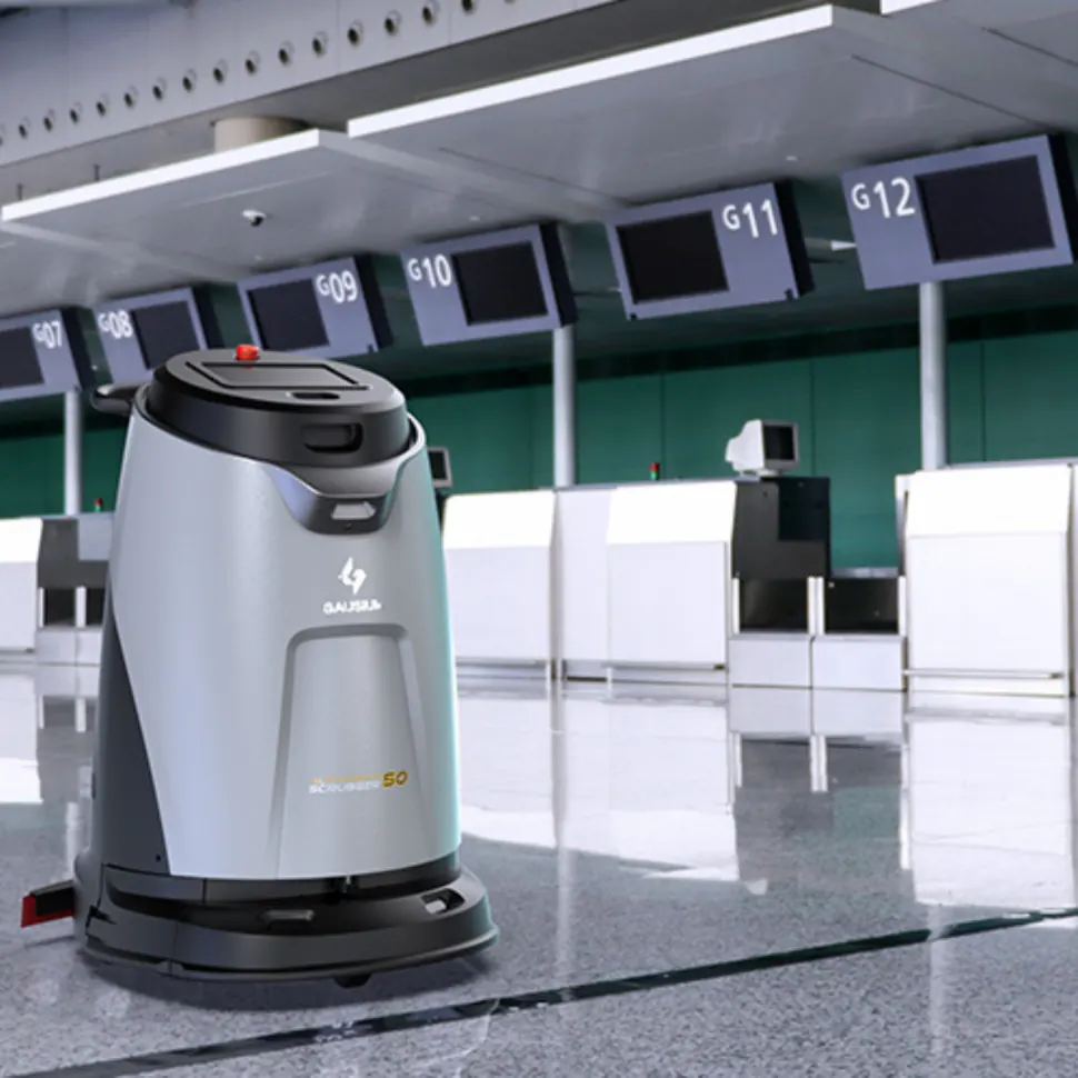 Scrubber 50 Pro в зале аэропорта